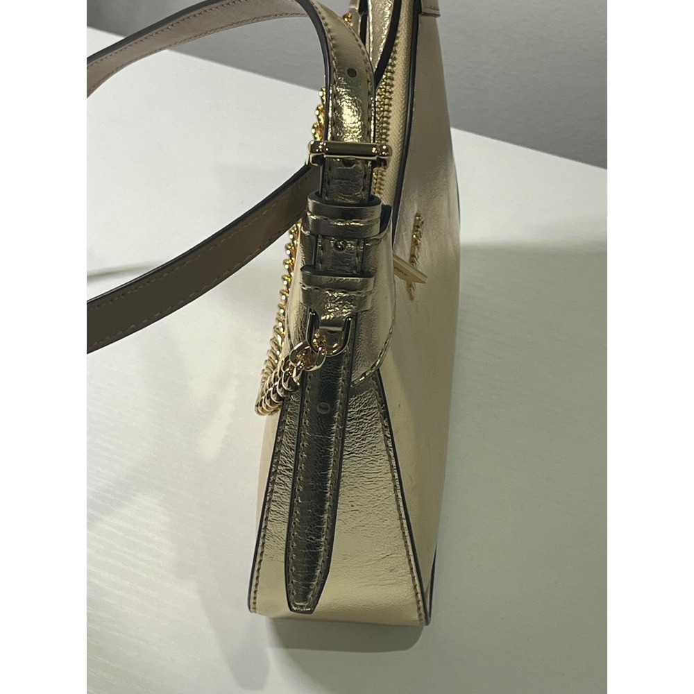 NEW Michael Kors Jet Set Small Pouchette Crossbody Bag Metallic Gold 35S2G7ZC5M - Picture 7 of 10